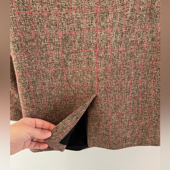 Gestuz Ditte Blazer Brown & Pink Plaid Double Breasted Oversized Blazer Size 34 - Picture 10 of 13